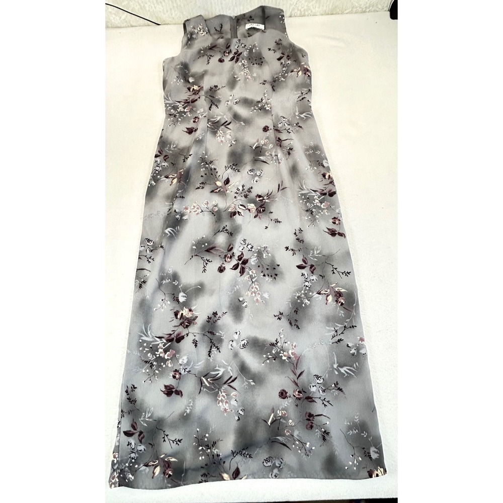 AGB Maxi Dress Women Small Grey Floral Cottagecore